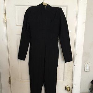 ELENA LONG SLEEVES BANDAGE JUMPSUIT Medium Black